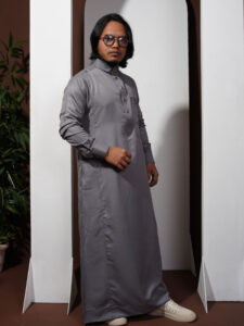 Rayaan Classic Shirt Collar Jubba Ash