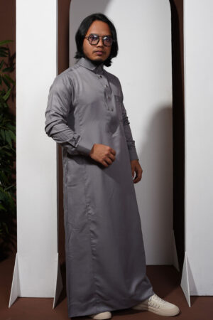 Rayaan Classic Shirt Collar Jubba Ash