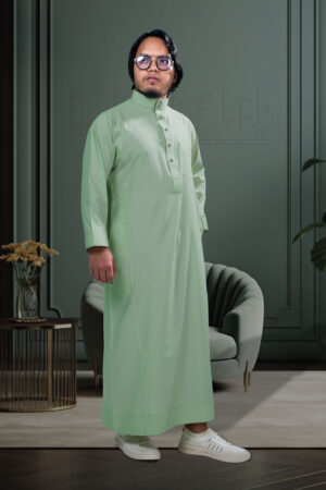 Safa Wear Arabian Jubba White Mint Green