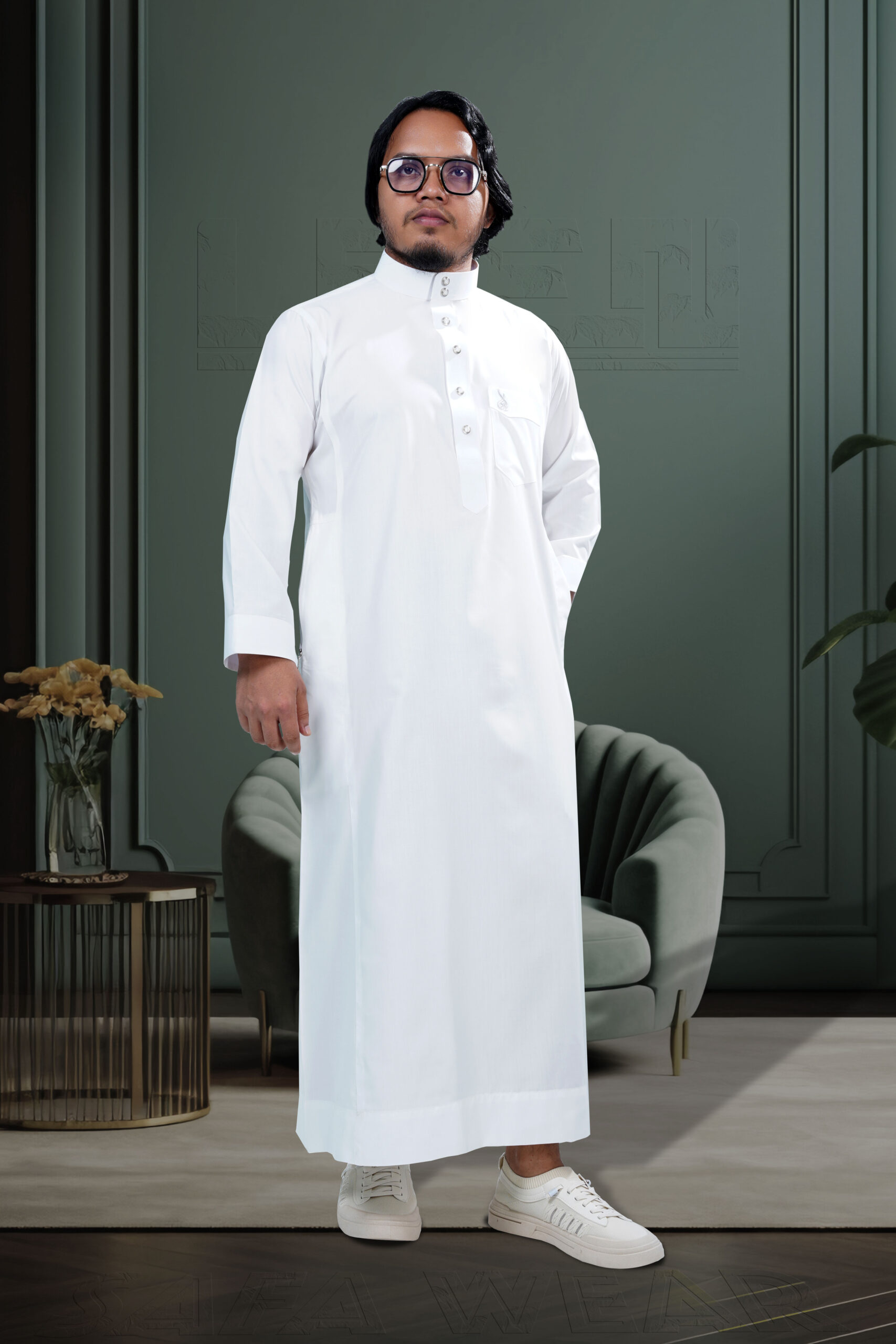 Safa Wear Arabian Jubba White