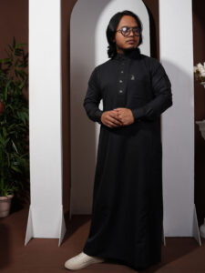 Rayaan Classic Shirt Collar Jubba Black
