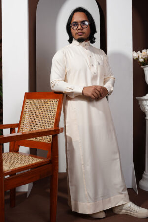 Rayaan Classic Shirt Collar Jubba Cream