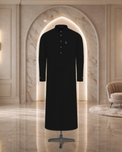 Rayaan Classic Shirt Collar Jubba Black