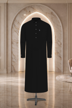 Rayaan Classic Shirt Collar Jubba Black
